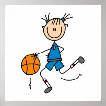 Blue Girl Basketball Player T shirts and Gifts Poster