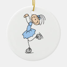 Blue Girl Figure Skater T-shirts and Gifts Christmas Tree Ornament