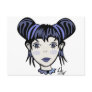 Blue Girl Goth Postcard