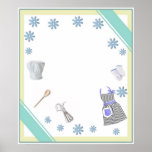 Blue Girls Cooking Party Autograph Poster