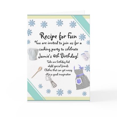 Blue Girls Cooking Party Invitation by jbranam