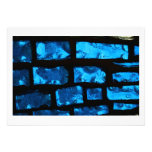 Blue glass chunks with black grout between them personalised announcements