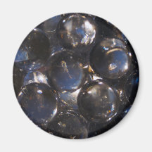 Blue Glass Pebbles - abstract photograph Fridge Magnets