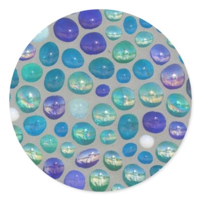 Blue Glass  Pebbles Mosaic Stickers by JuJuGardens