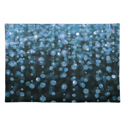 Blue Glitter Diamonds Placemat