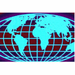 Blue globe grid over black background photo cutout