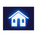 blue glow home postcard
