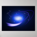 Blue Glow Lines Poster