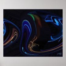 Blue Glow Stick Art Poster