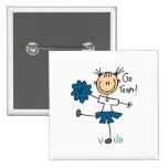 Blue Go Team Cheerleading Tshirts and Gifts Pin