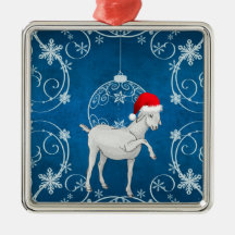 Blue Goat Christmas Tree Ornament