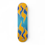 Blue & Gold Flame Board Skate Boards