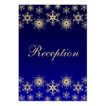 Blue, Gold Glitter LOOK Snowflakes Enclosure Card Business Card