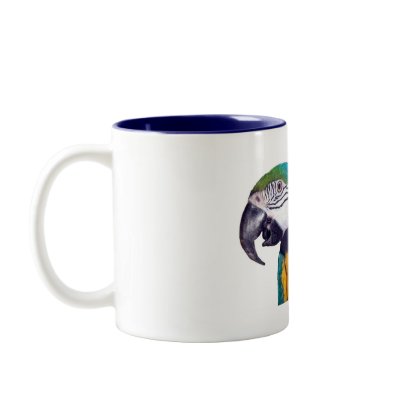 Blue & Gold Macaw 11oz Mugs by scarletsfeathers