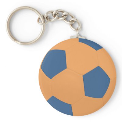 Blue & Gold Soccer Ball Keychain by Firecrackinmama