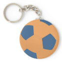 Blue & Gold Soccer Ball Keychain