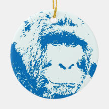 Blue Gorilla Christmas Ornament