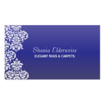 Blue Gradient Damask Business Card