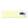 Blue graduation hat with a scroll and a red band bumper stickers