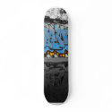 Blue graffiti skateboards