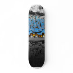 Blue graffiti skateboards