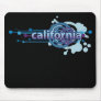Blue Graphic Circle California Mousepad Dark