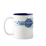 Blue Graphic Circle California Mug