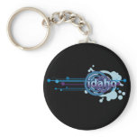 Blue Graphic Circle Idaho Keychain Dark