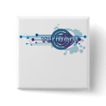 Blue Graphic Circle Vermont Button
