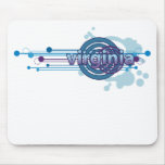 Blue Graphic Circle Virginia Mousepad