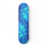 Blue graphic world map bed skateboards