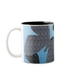 Blue & gray butterflies design coffee mugs