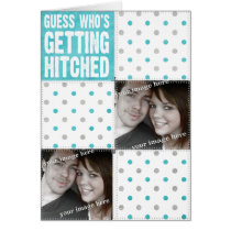 Blue Gray Guess Who's Getting Hitched Card cards