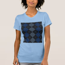 Blue & Gray Knit Argyle Pattern T Shirts