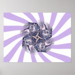Blue Great Dane Pinwheel Poster