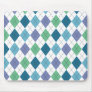 Blue, Green, and Purple Argyle Preppy Mousepad