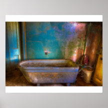 Blue Green Bathroom Print