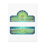 Blue Green Carnival Woman In Headdress Post Cards