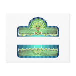 Blue Green Carnival Woman In Headdress Post Cards