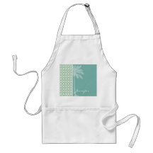 Blue-Green & Cream Floral Aprons