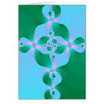 Blue Green Cross Greeting Cards