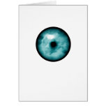 Blue Green eye cloud graphic aqua Greeting Cards