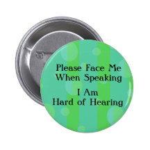 Blue Green Hard of Hearing Button