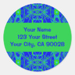 blue green lace Address Labels Stickers