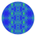blue green lace stickers