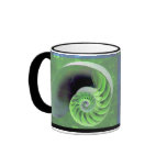 Blue-Green Nautilus Spiral Mug