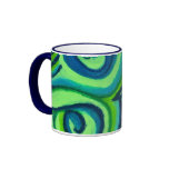 Blue Green Pastel Swirl Mug