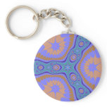 Blue Green Purple Fractal Keychain