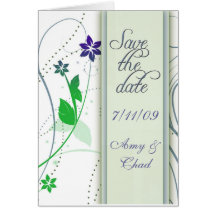 Blue Green Save the date design Cards