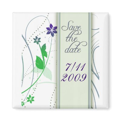 Blue Green Save the date design Refrigerator Magnets by perfectpostage